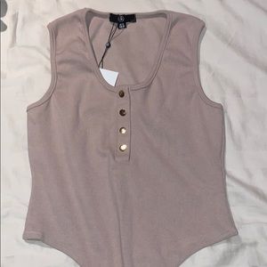 Brand New Unworn Tan Bodysuit